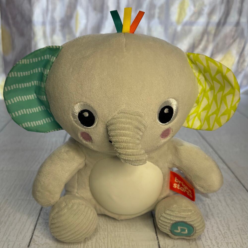 Bright Starts Hug A Bye Baby Elephant Musical Light Up Toy